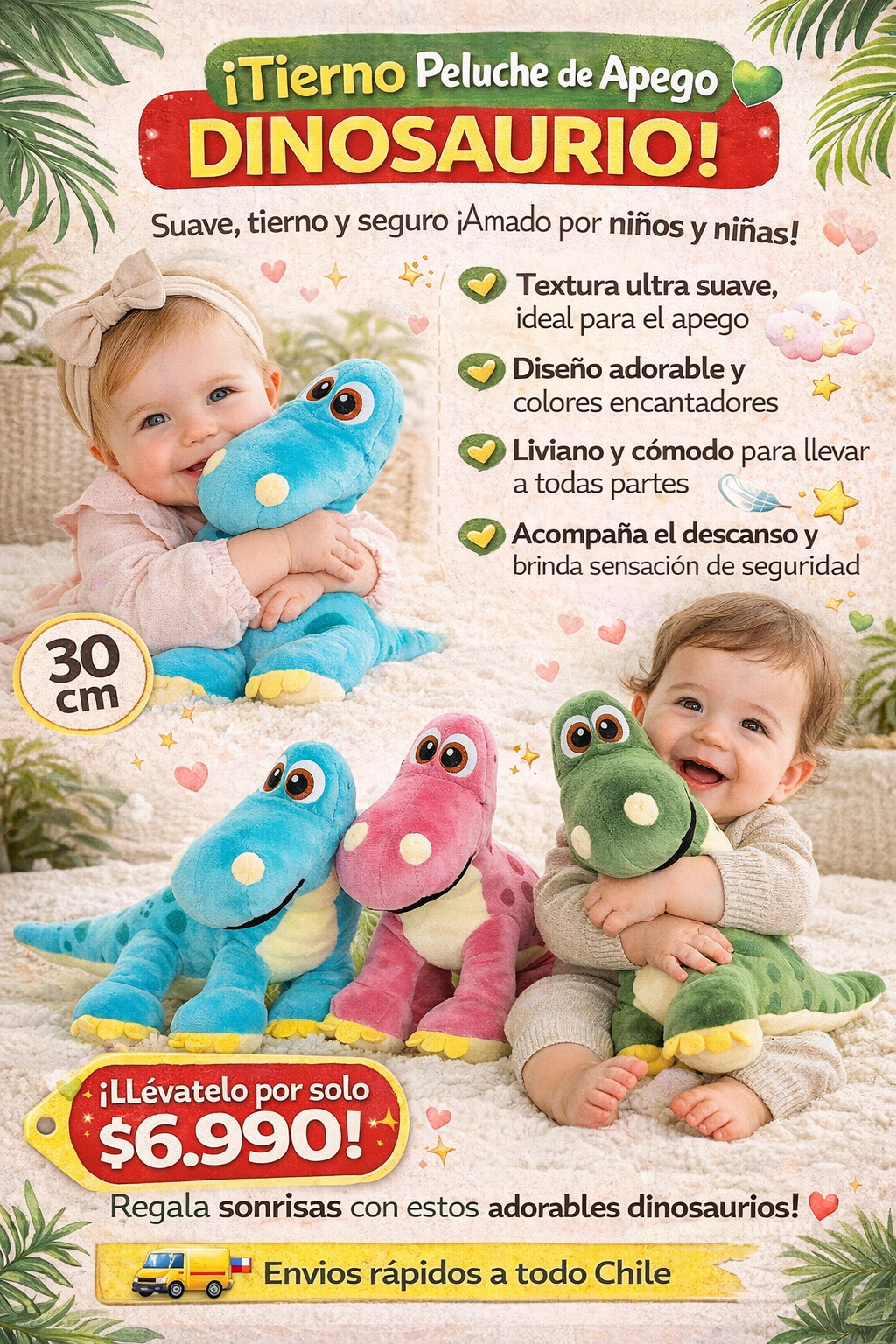 Dinosaurios peluches para bebé y niños