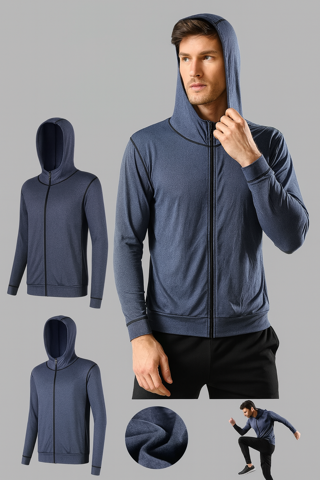 CHAQUETA DEPORTIVA HOMBRE COLORES BLACK AND GRAY