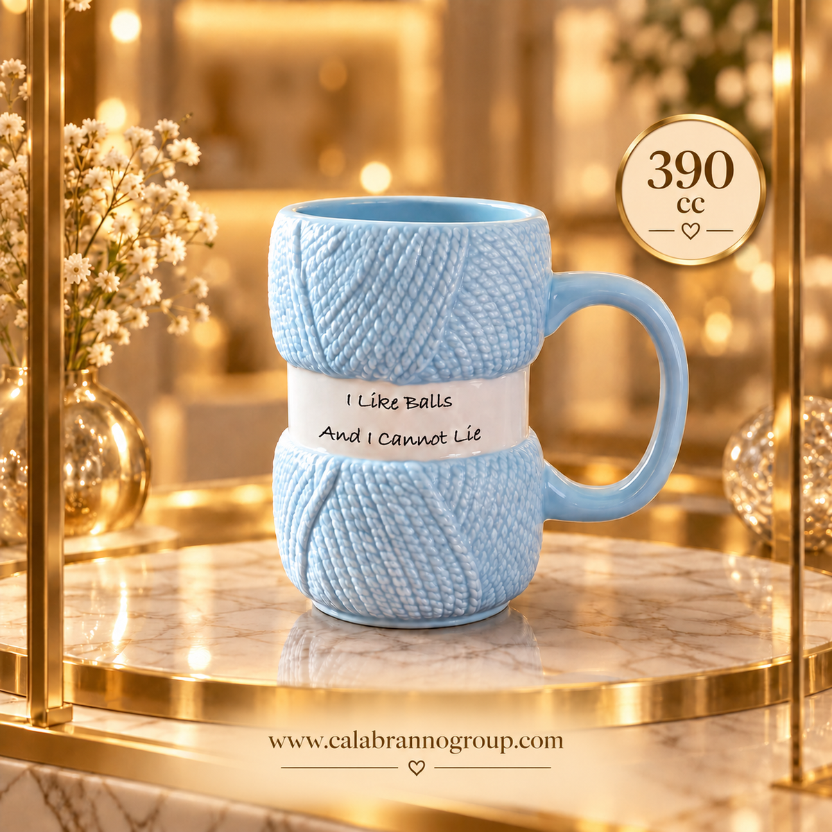 TAZÓN TEJIDO 3D – DISEÑO OVILLO PARA AMANTES DEL TEJIDO 🧶☕