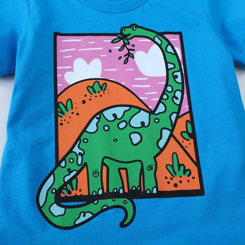 POLERA NIÑO DE ALGODÓN DISEÑO DINOSAURIO.