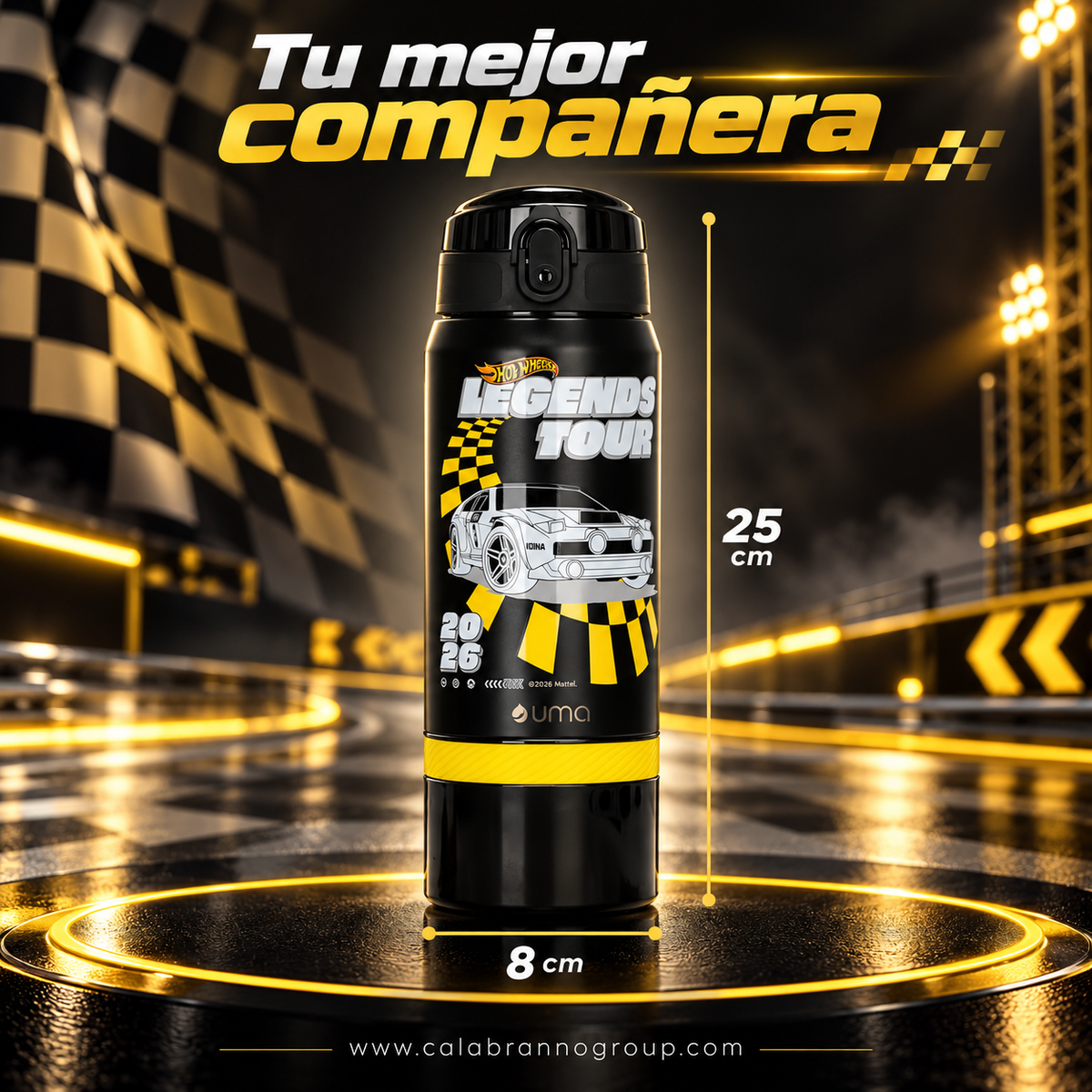 BOTELLA TÉRMICA HOT WHEELS LEGENDS 2 EN 1 590 ML – ACERO INOXIDABLE UMA