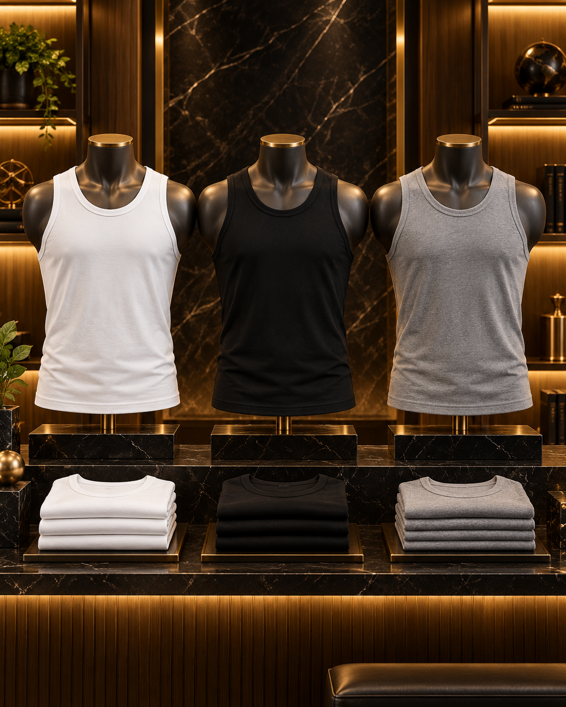 CAMISETA HOMBRE SIN MANGAS 90% ALGODÓN – SUAVE, ELASTICADA Y CÓMODA