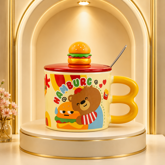 TAZÓN HAMBURGUESA 350 ML CON TAPA Y CUCHARA