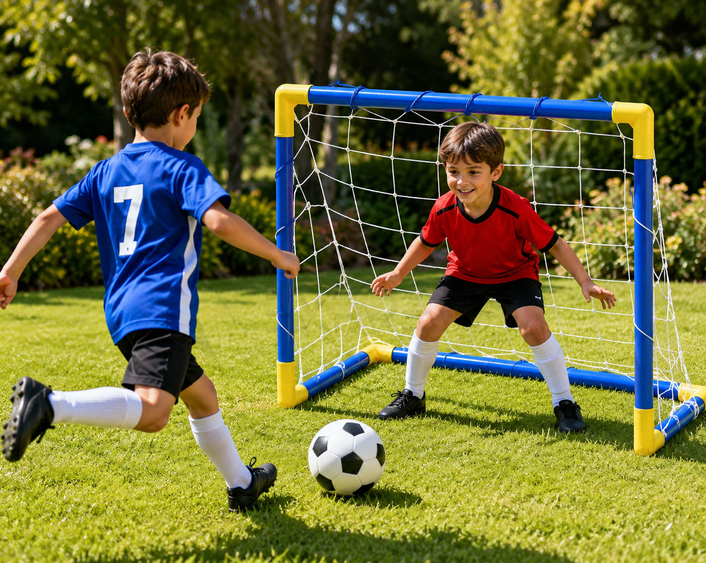 Arco de Fútbol Infantil Portátil con Red y Balón – Kit de Entrenamiento