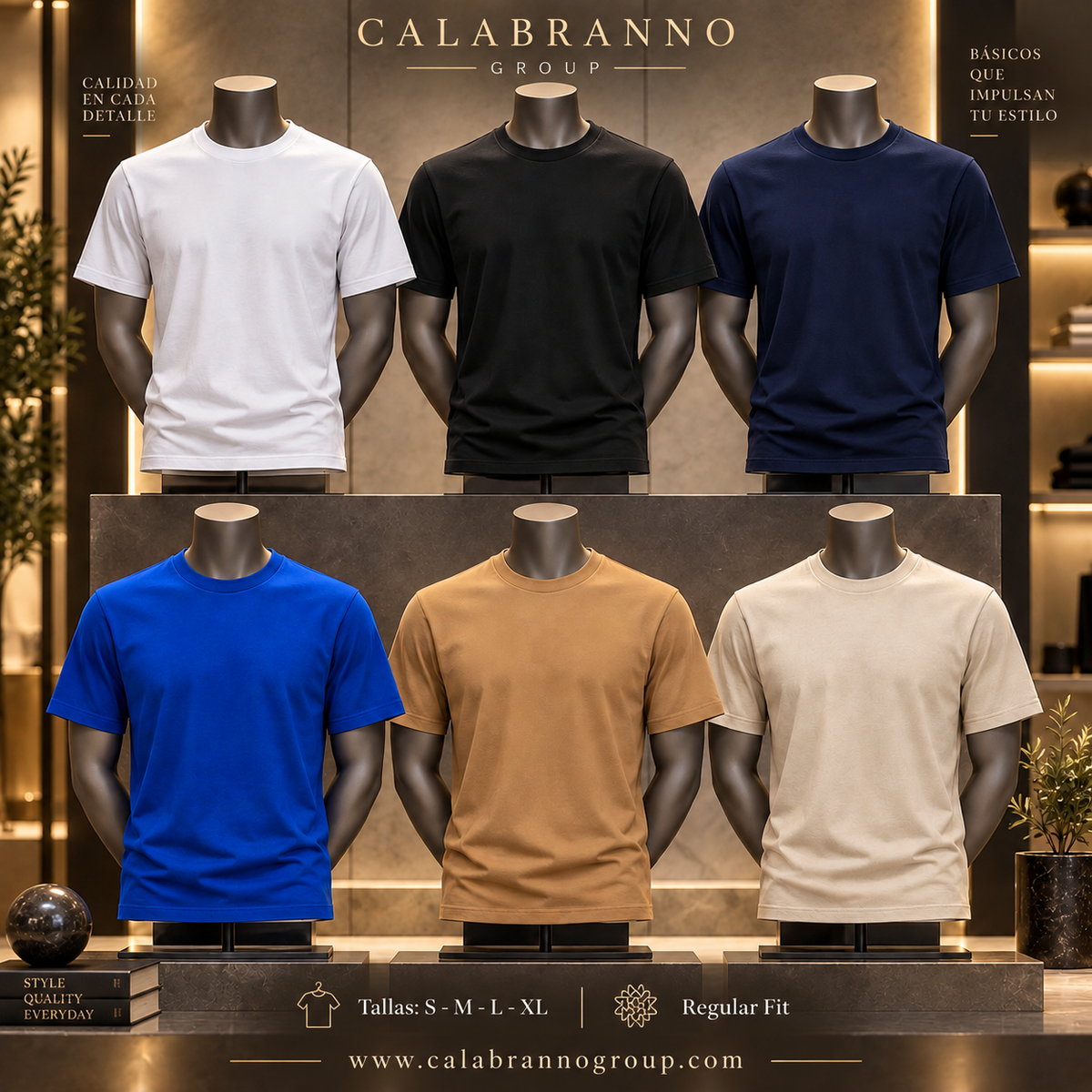 POLERA  PREMIUM HOMBRE 100% ALGODÓN SOFT – REGULAR FIT