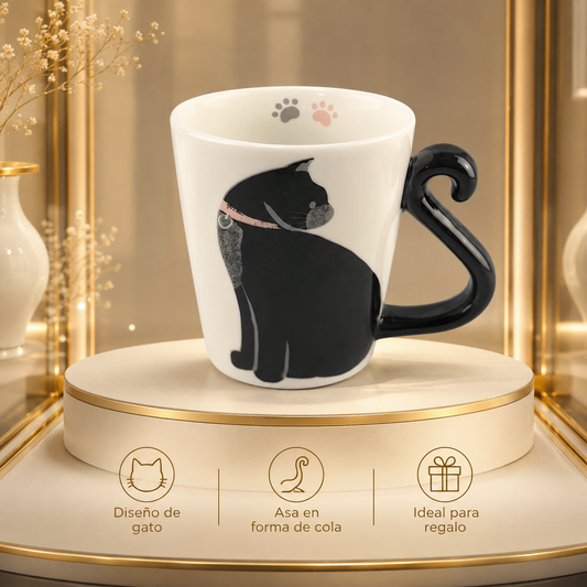 TAZÓN GATO CON ASA EN FORMA DE COLA 390 ml