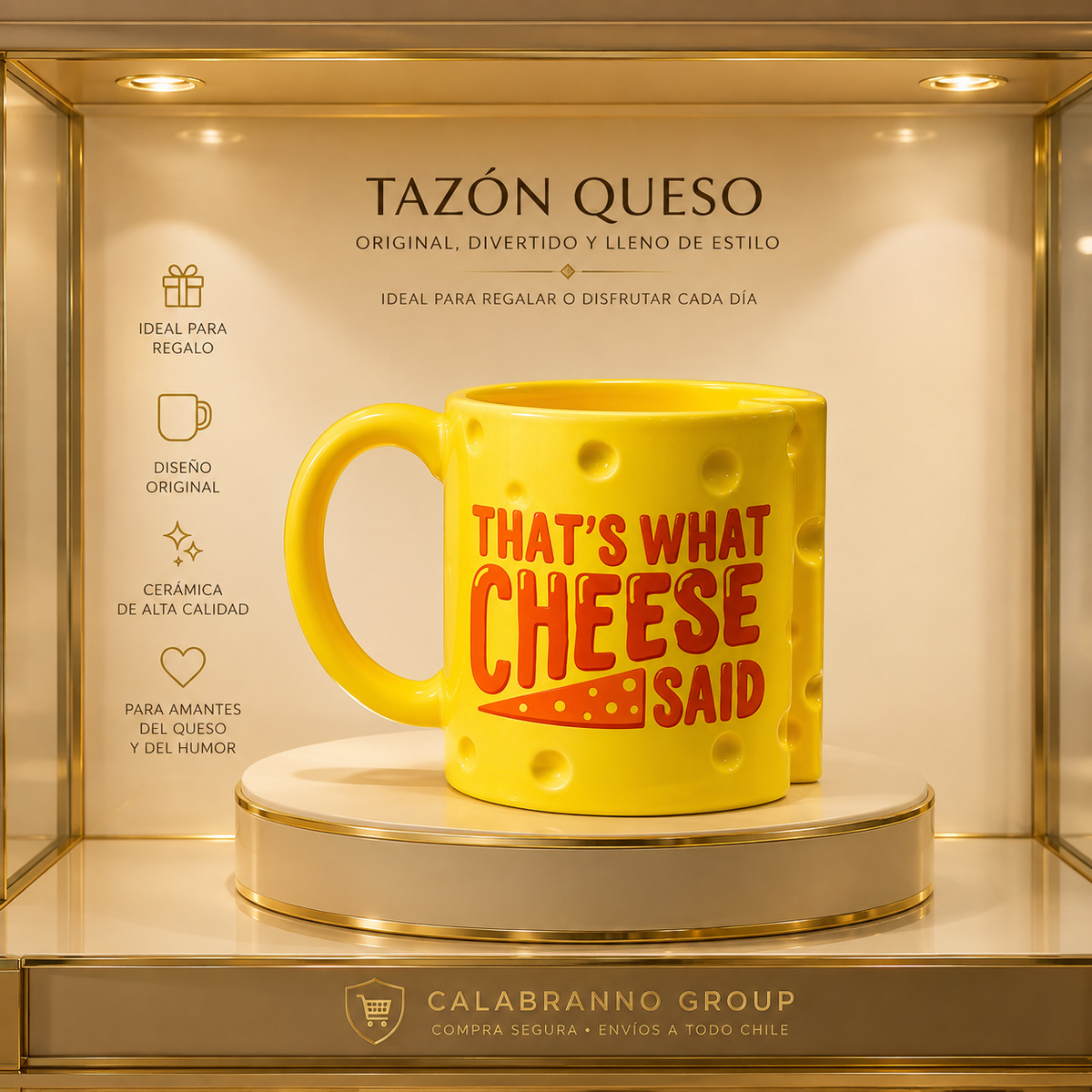 TAZÓN QUESO 3D – DISEÑO ORIGINAL Y DIVERTIDO 390 ml