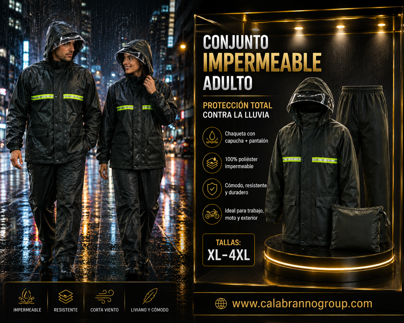 TRAJE IMPERMEABLE ADULTO XL-4XL