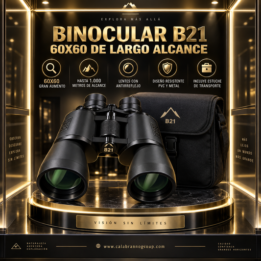 **BINOCULAR B21 DE LARGO ALCANCE – ANTIRREFLEJO + ESTUCHE**