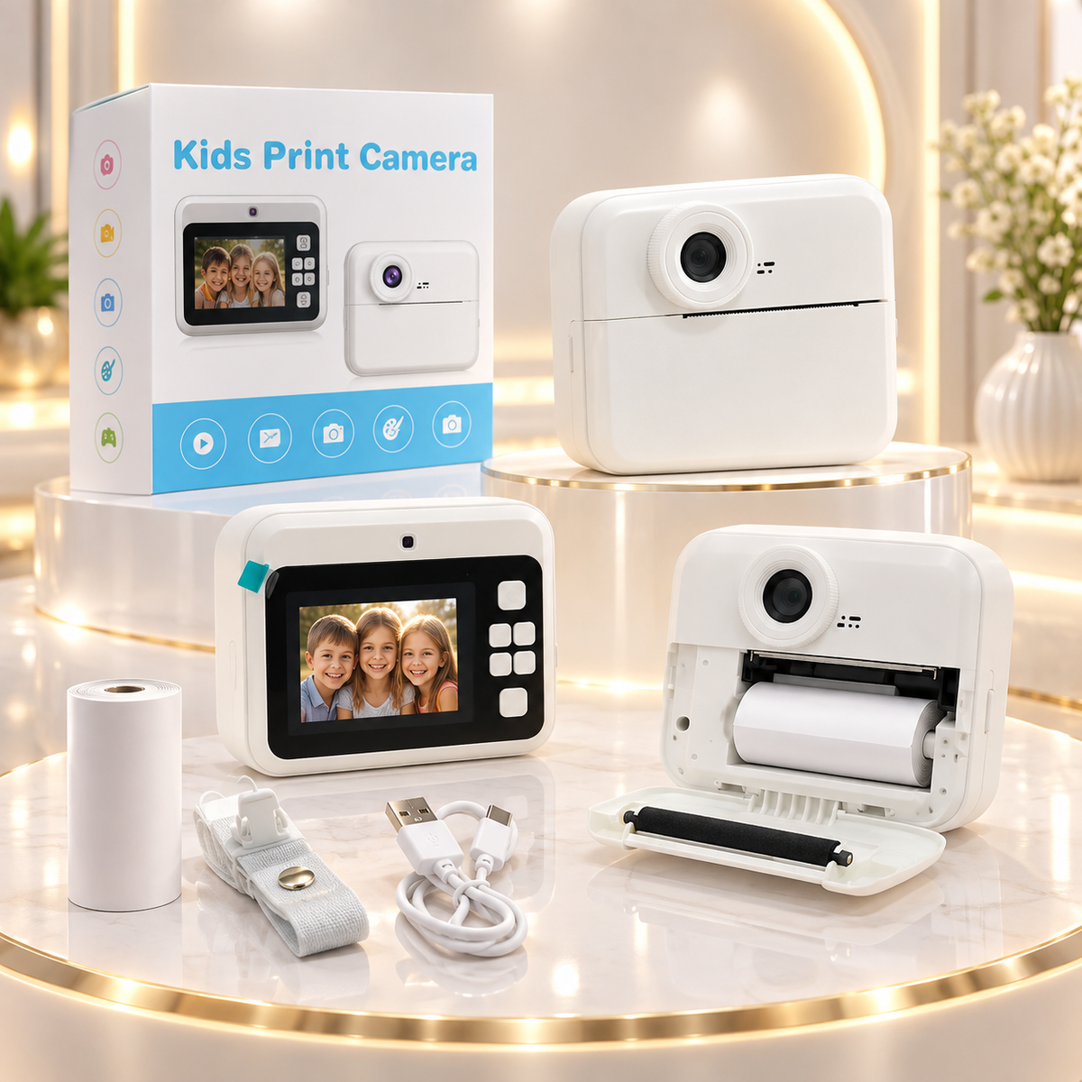 CÁMARA DIGITAL INFANTIL F88 CON IMPRESORA INSTANTÁNEA + JUEGOS