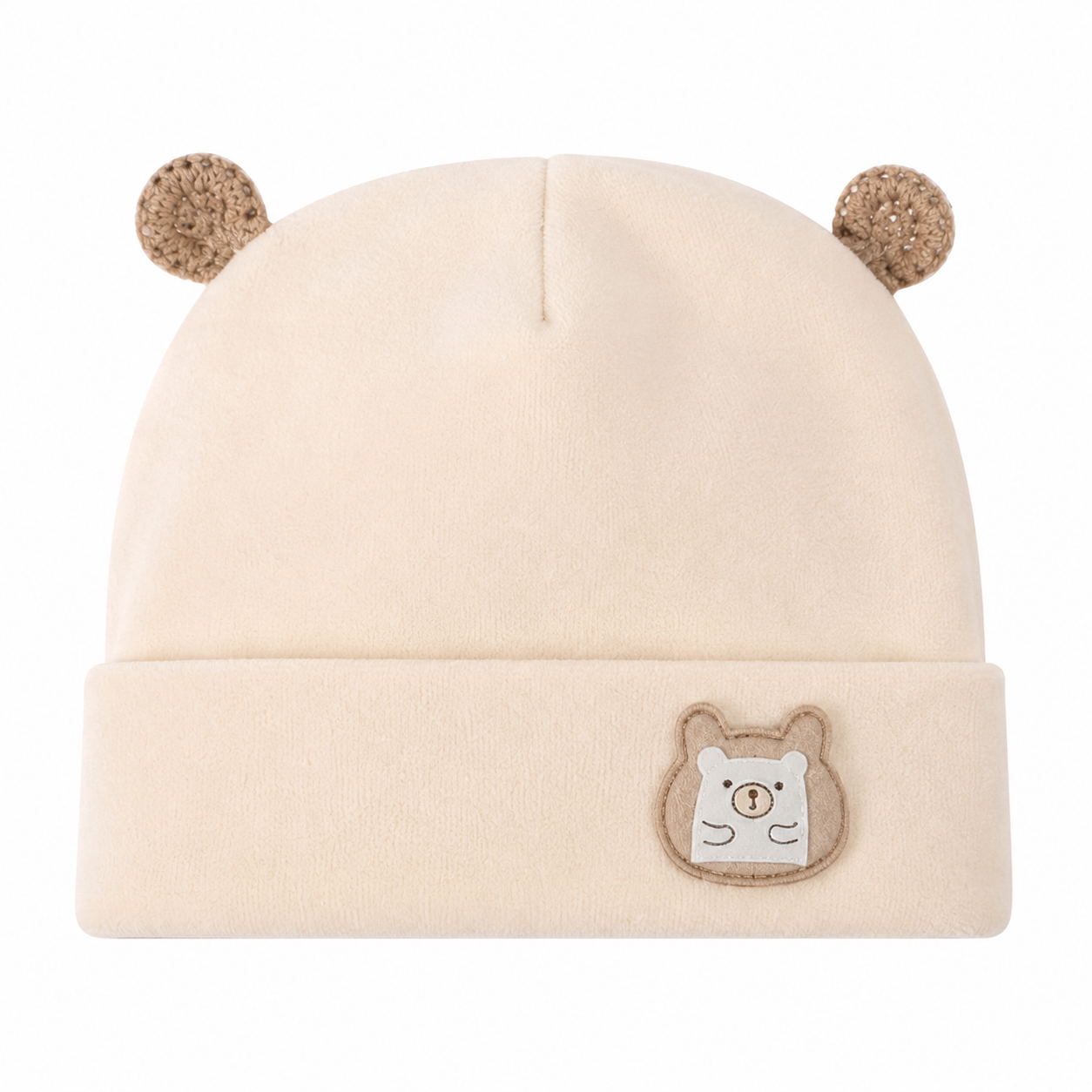 GORRO BEBÉ OSITO MILO ALGODÓN SUAVE CON OREJITAS 0 A 6 MESES UNISEX