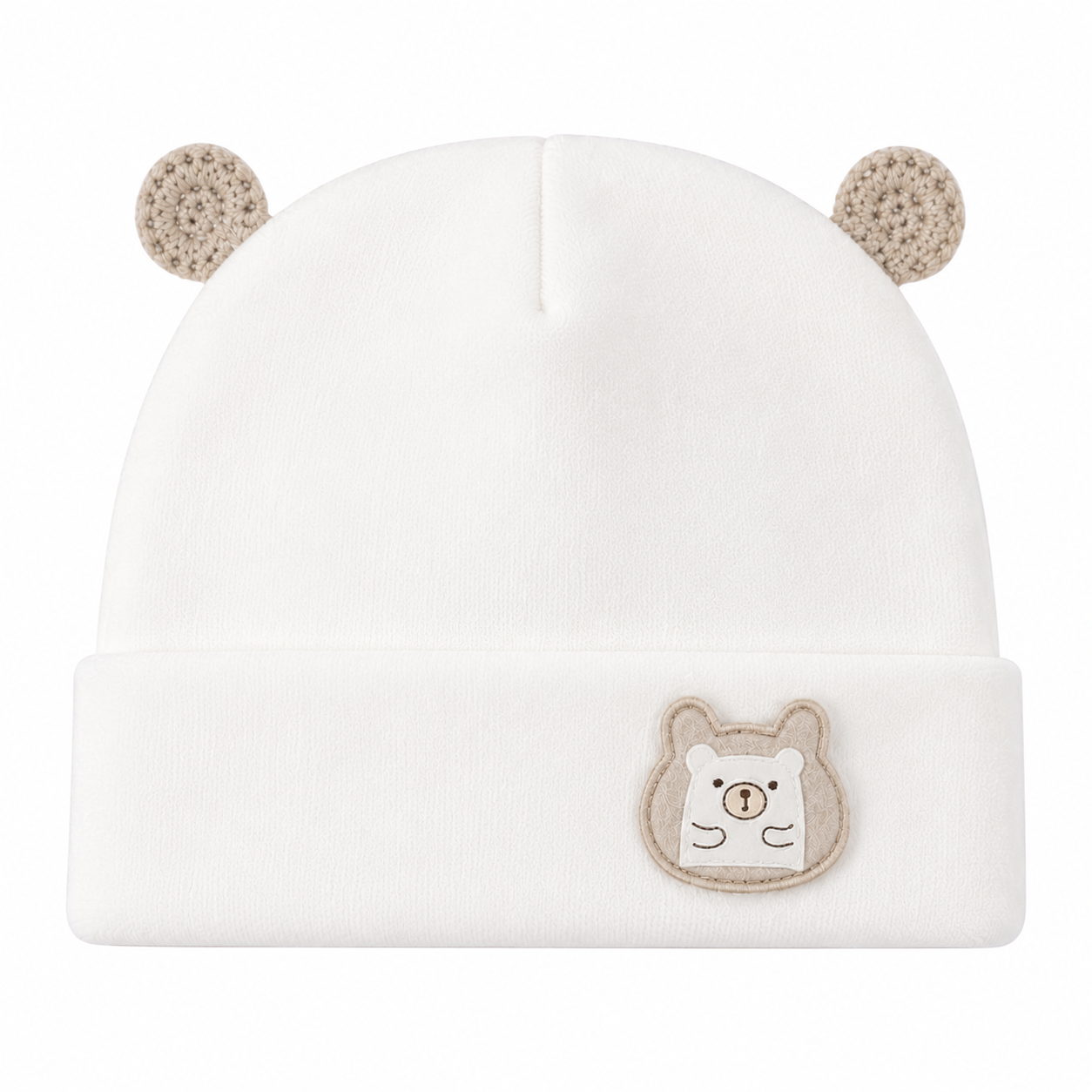 GORRO BEBÉ OSITO MILO ALGODÓN SUAVE CON OREJITAS 0 A 6 MESES UNISEX