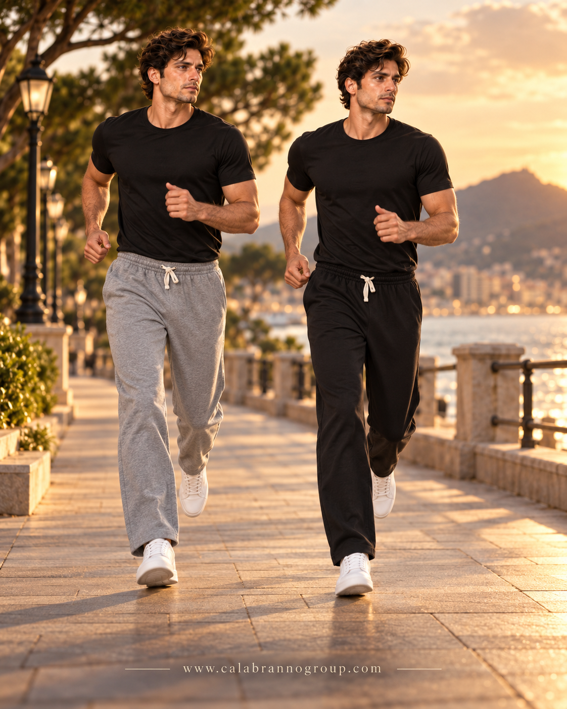 PANTALÓN BUZO HOMBRE CALCE RECTO 85% ALGODÓN – NEGRO Y GRIS