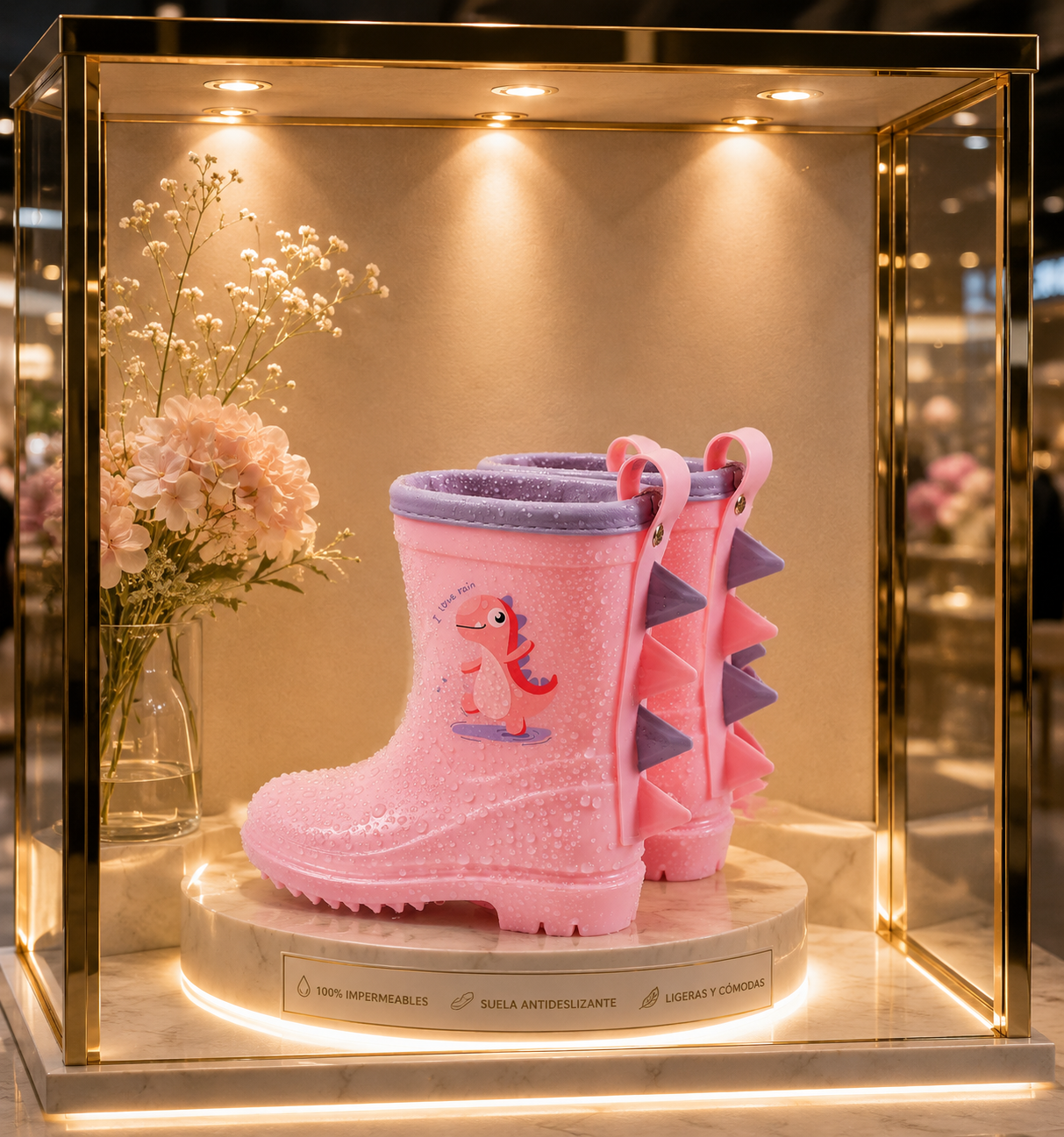Botas Impermeables Infantiles Dinosaurio | Antideslizantes | 100% Impermeables | Tallas 23 al 32