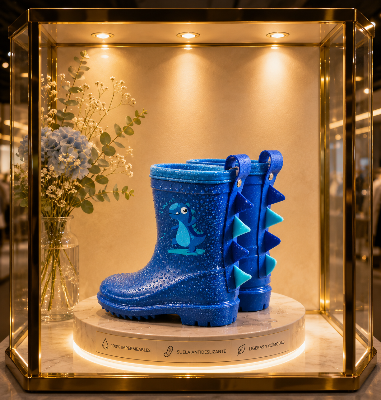 Botas Impermeables Infantiles Dinosaurio | Antideslizantes | 100% Impermeables | Tallas 23 al 32