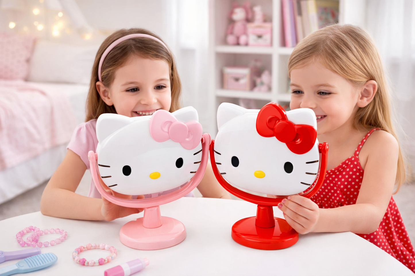 ESPEJO CON PEDESTAL HELLO KITTY