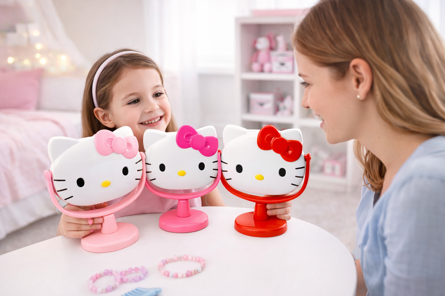 ESPEJO CON PEDESTAL HELLO KITTY