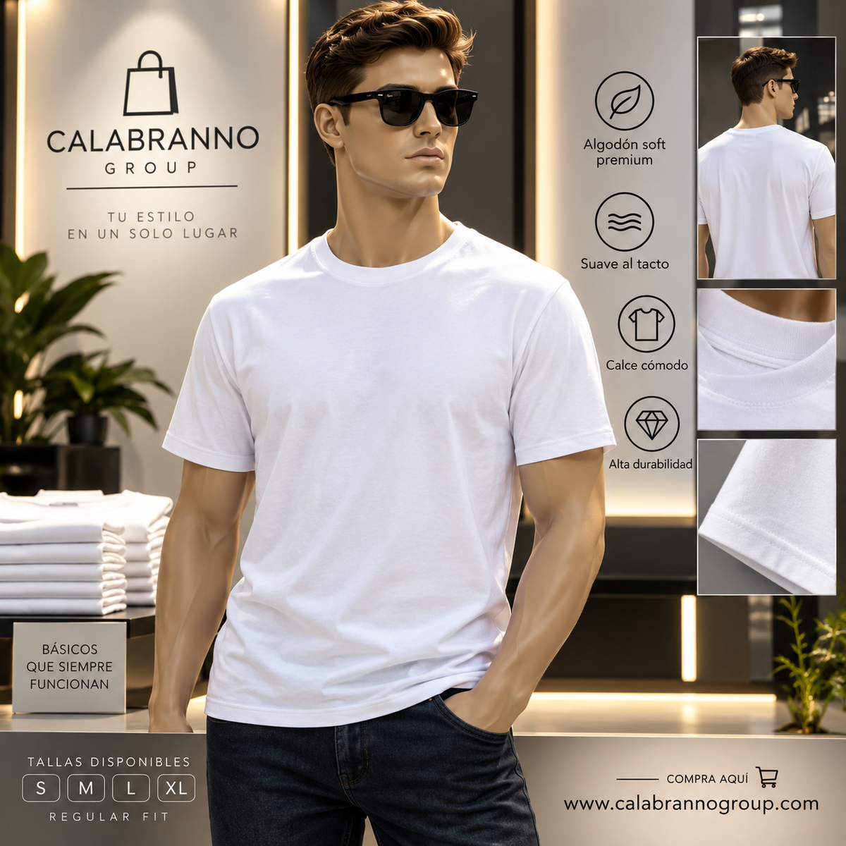 POLERA  PREMIUM HOMBRE 100% ALGODÓN SOFT – REGULAR FIT