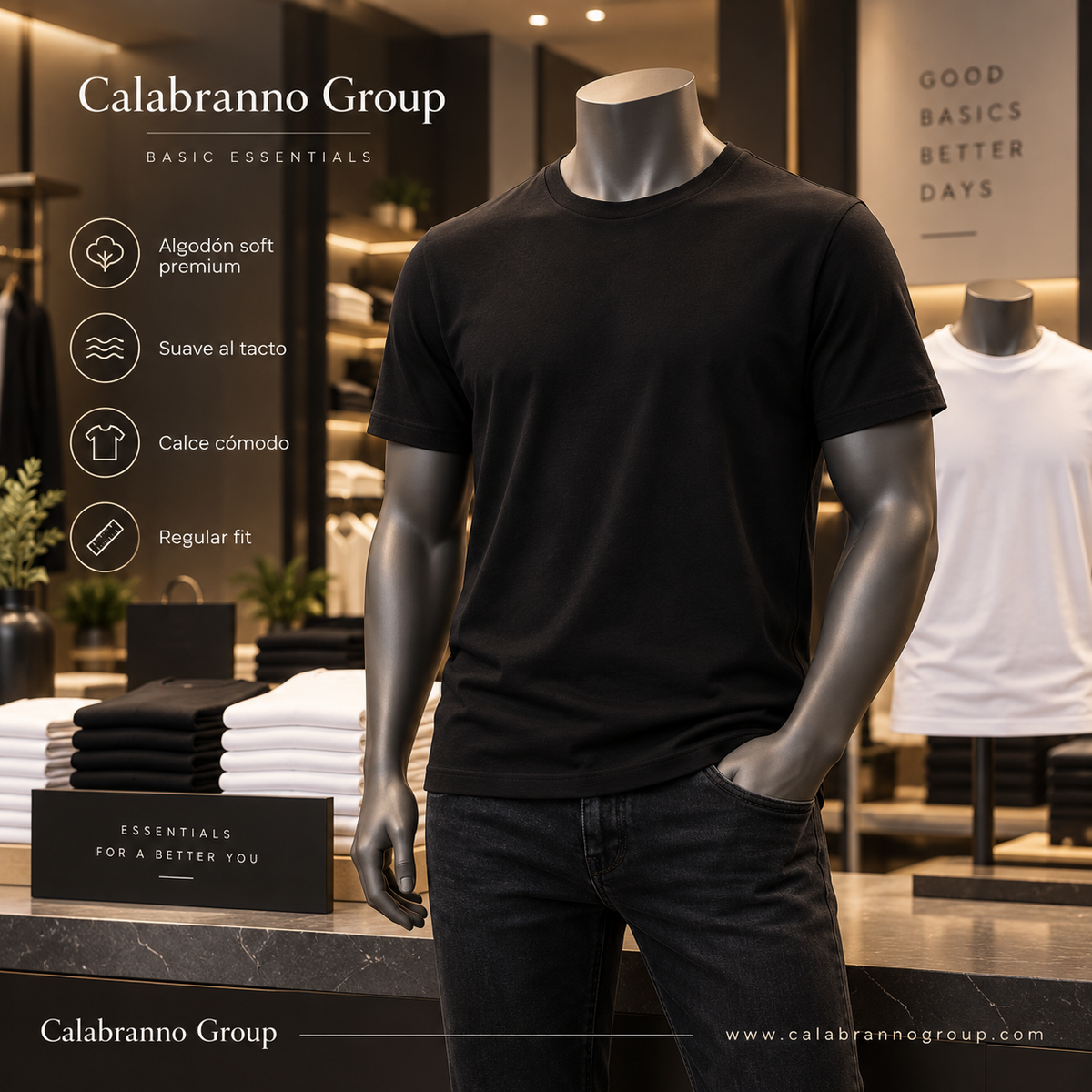 POLERA  PREMIUM HOMBRE 100% ALGODÓN SOFT – REGULAR FIT