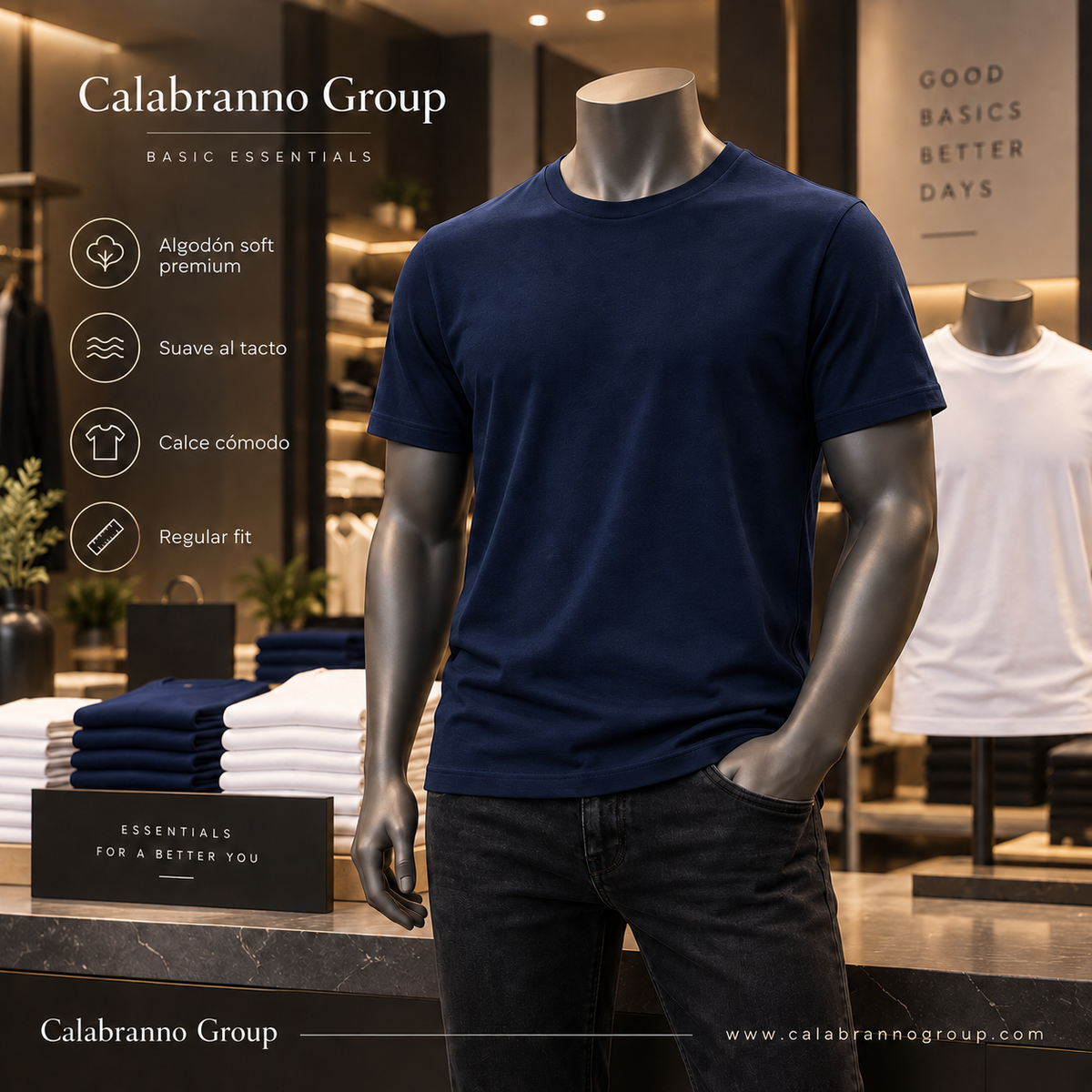 POLERA  PREMIUM HOMBRE 100% ALGODÓN SOFT – REGULAR FIT