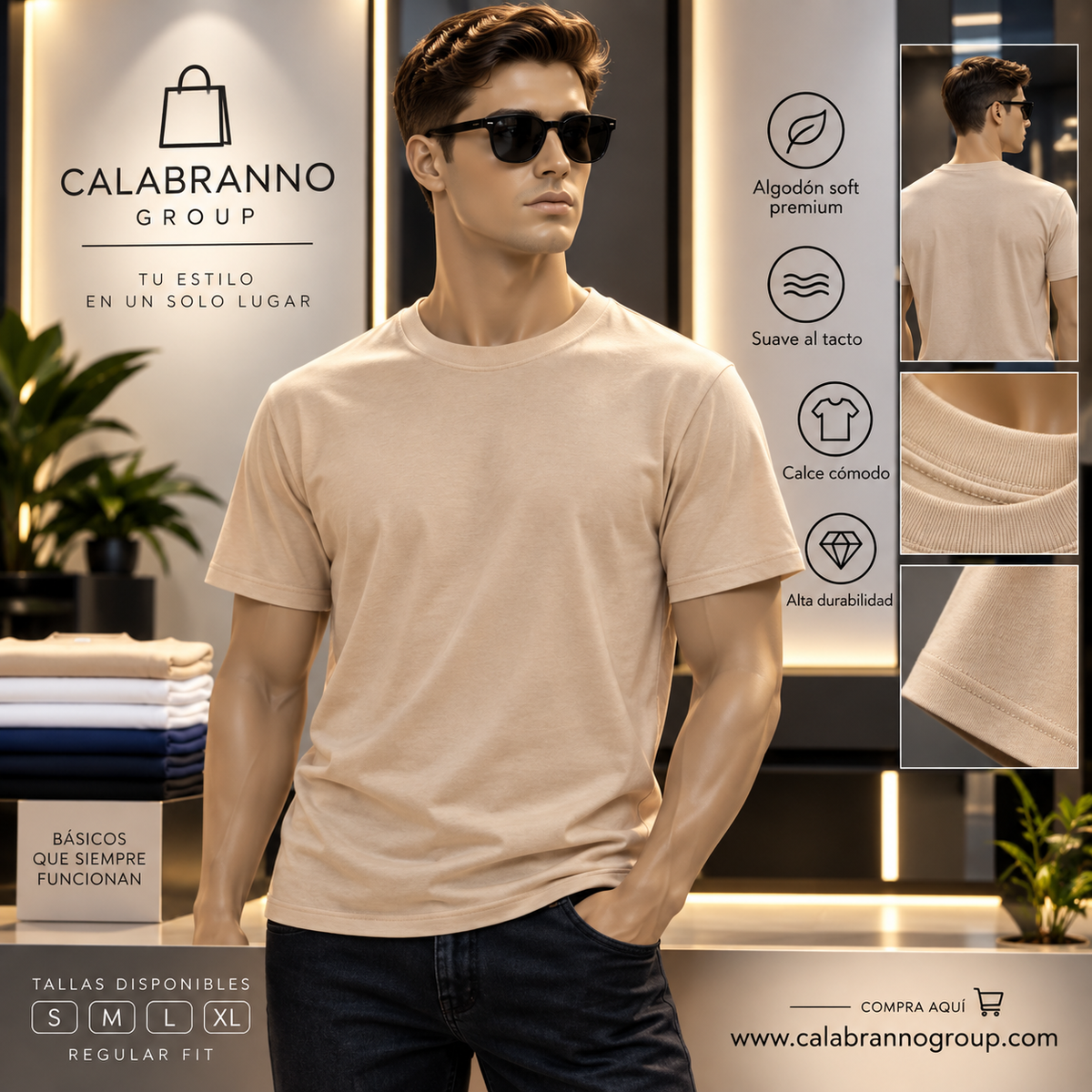 POLERA  PREMIUM HOMBRE 100% ALGODÓN SOFT – REGULAR FIT