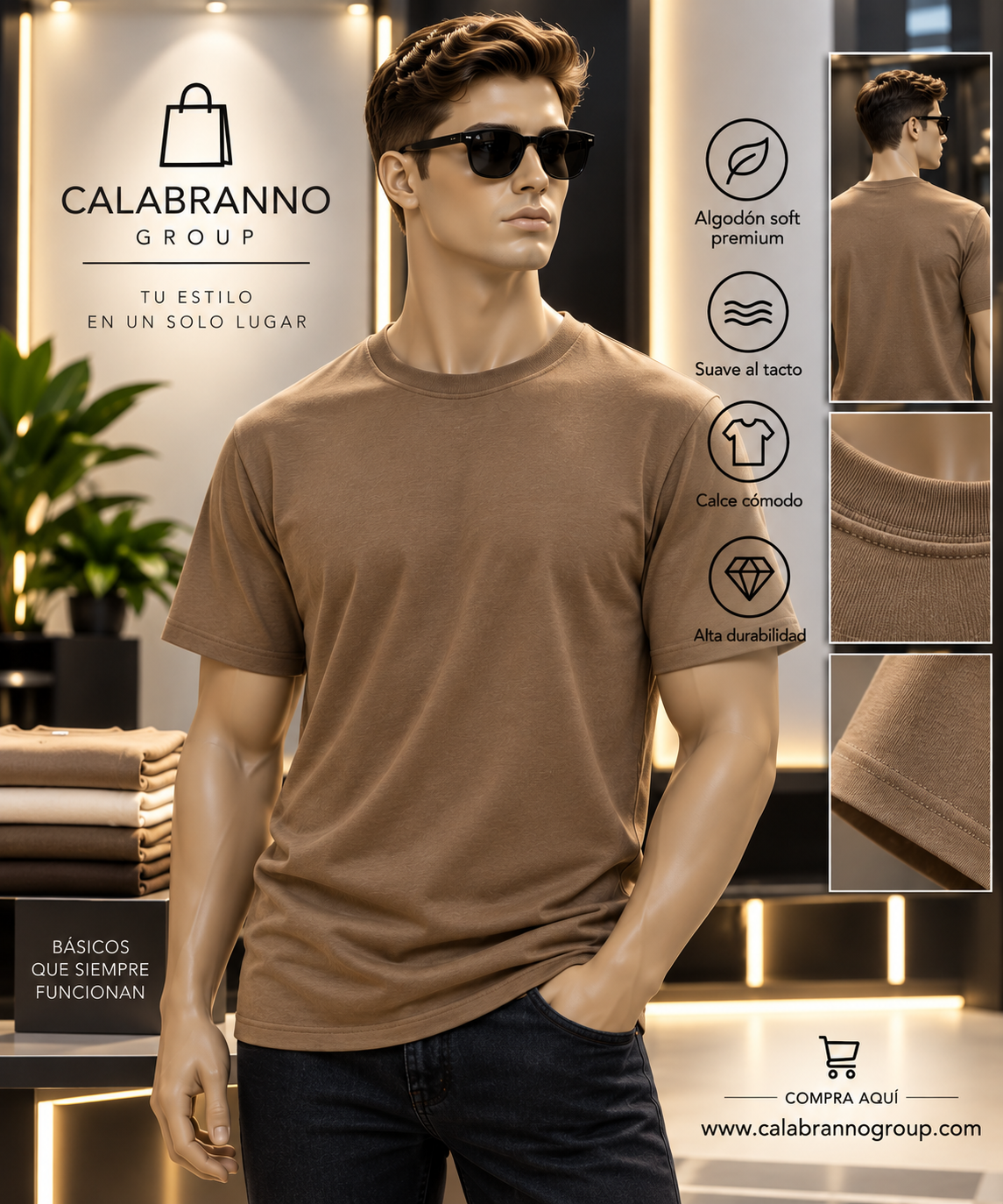 POLERA  PREMIUM HOMBRE 100% ALGODÓN SOFT – REGULAR FIT