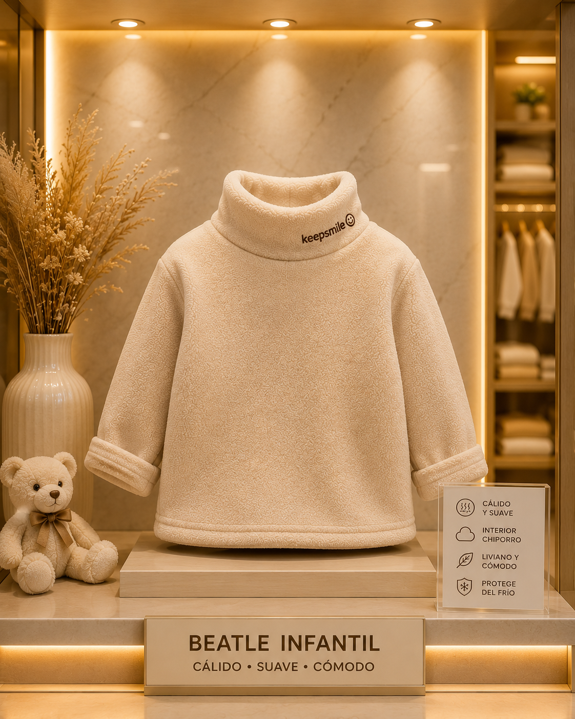 Beatle Infantil de Polar con Chiporro | Cuello Alto Térmico | 18 Meses a 5 Años