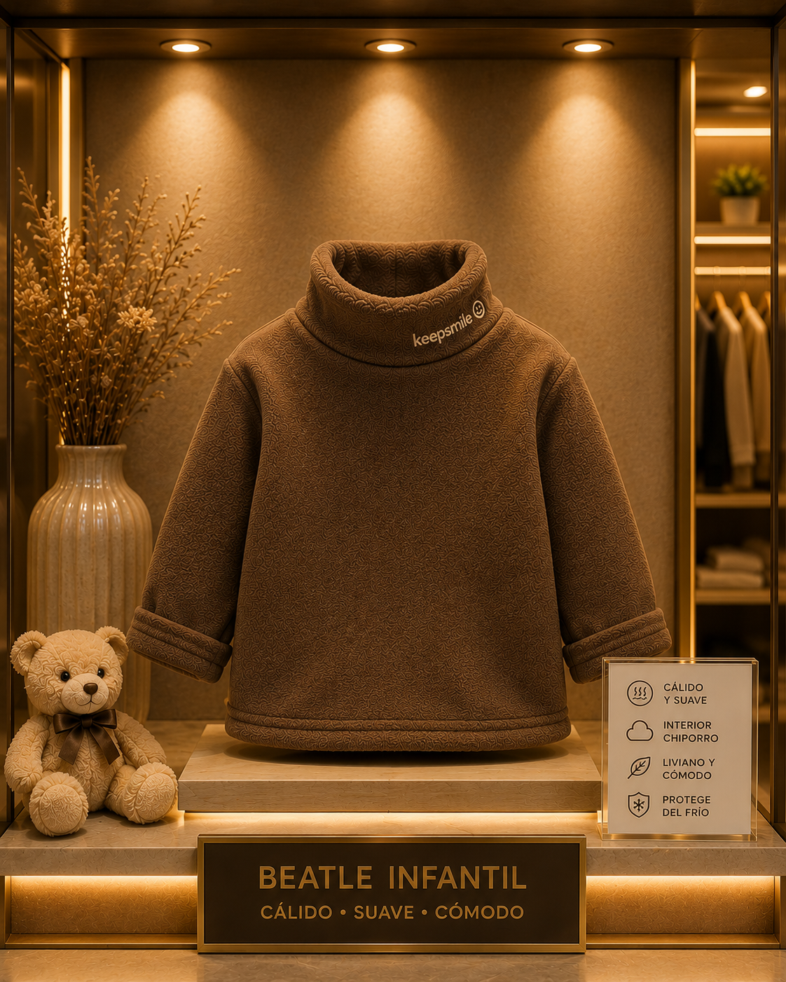 Beatle Infantil de Polar con Chiporro | Cuello Alto Térmico | 18 Meses a 5 Años