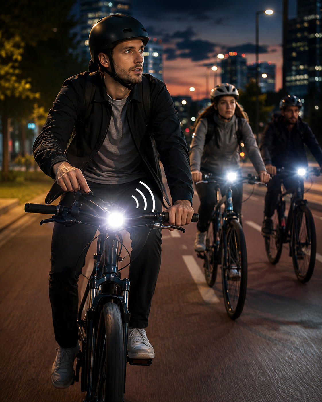 LUZ DELANTERA SOLAR PARA BICICLETA S-7599 CON BOCINA Y BATERÍA RECARGABLE
