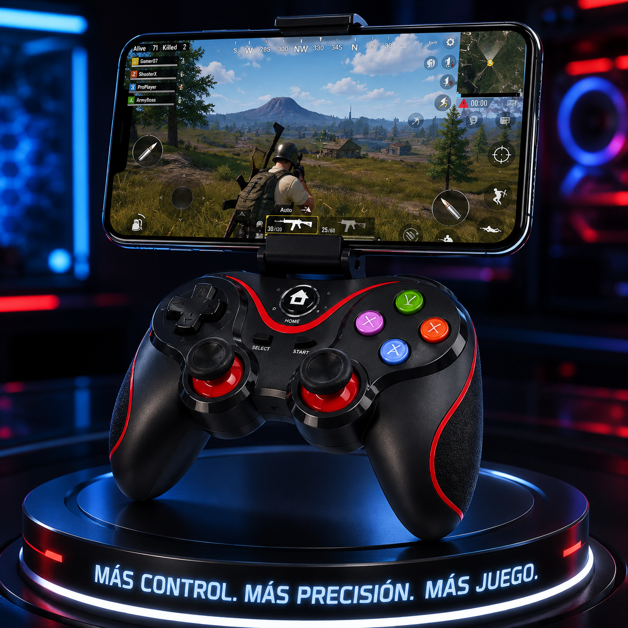 JOYSTICK GAMEPAD BLUETOOTH V8 RECARGABLE PARA SMARTPHONE, ANDROID, IOS, PC Y SMART TV