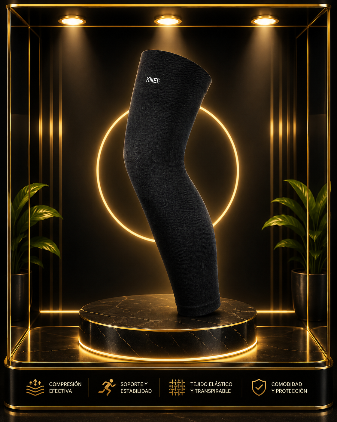 RODILLERA ELÁSTICA DEPORTIVA DE COMPRESIÓN LARGA UNISEX