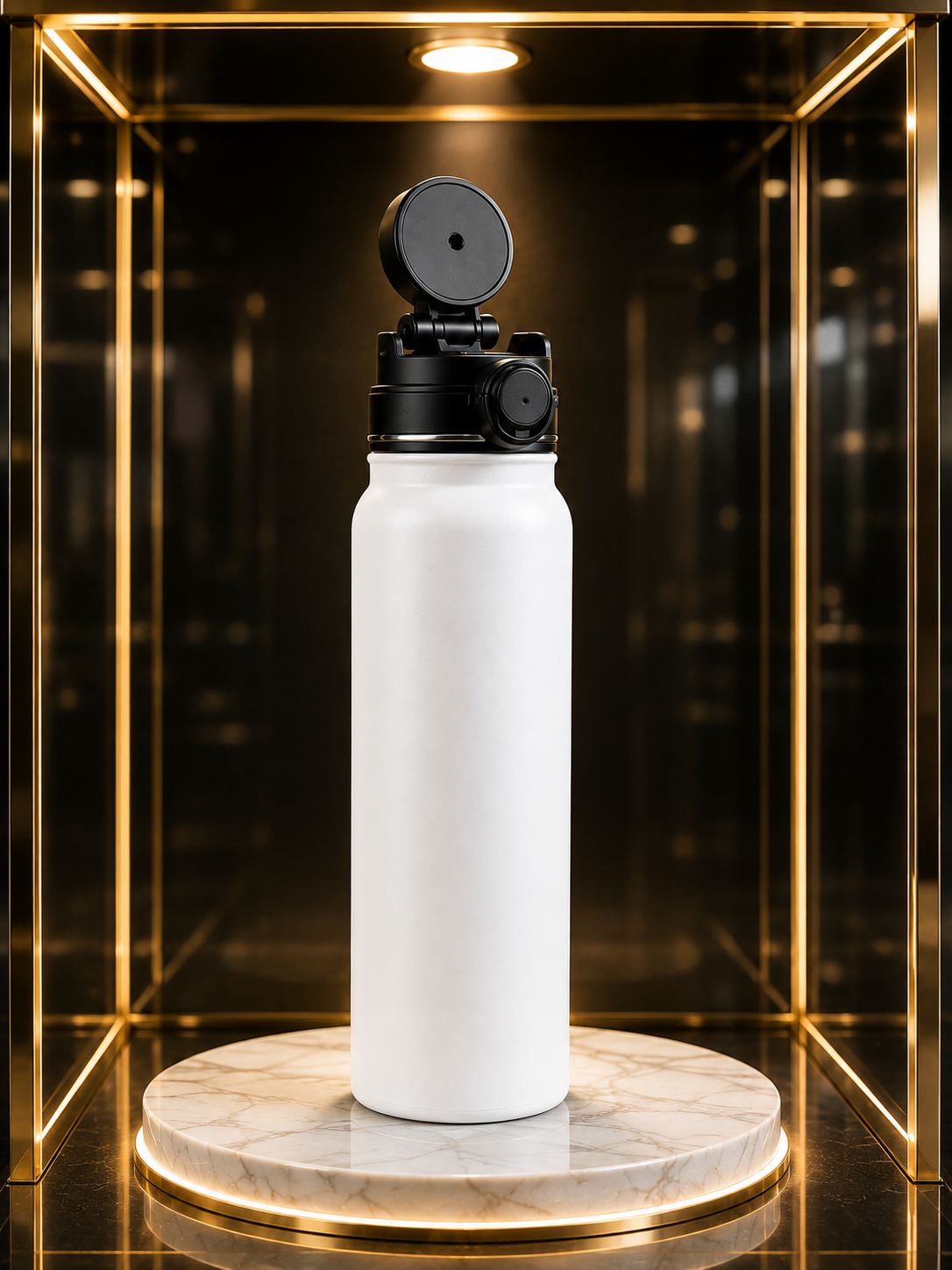 BOTELLA TÉRMICA 750 ML CON SOPORTE MAGNÉTICO PARA CELULAR | ACERO INOXIDABLE