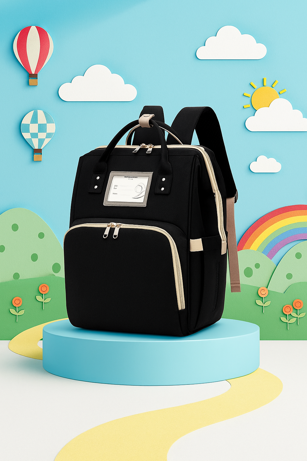 BOLSO CUNA MATERNAL CON TECHO Y PUERTO USB
