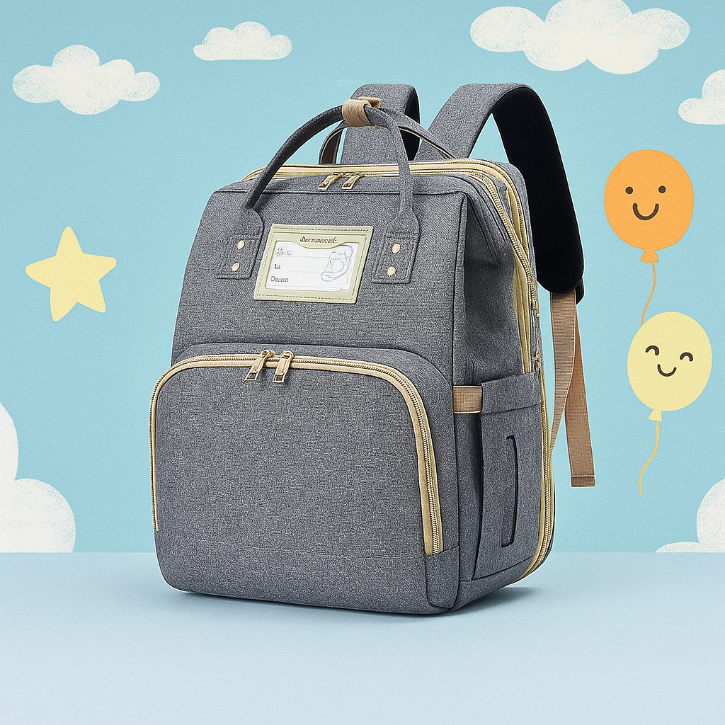 BOLSO CUNA MATERNAL CON TECHO Y PUERTO USB