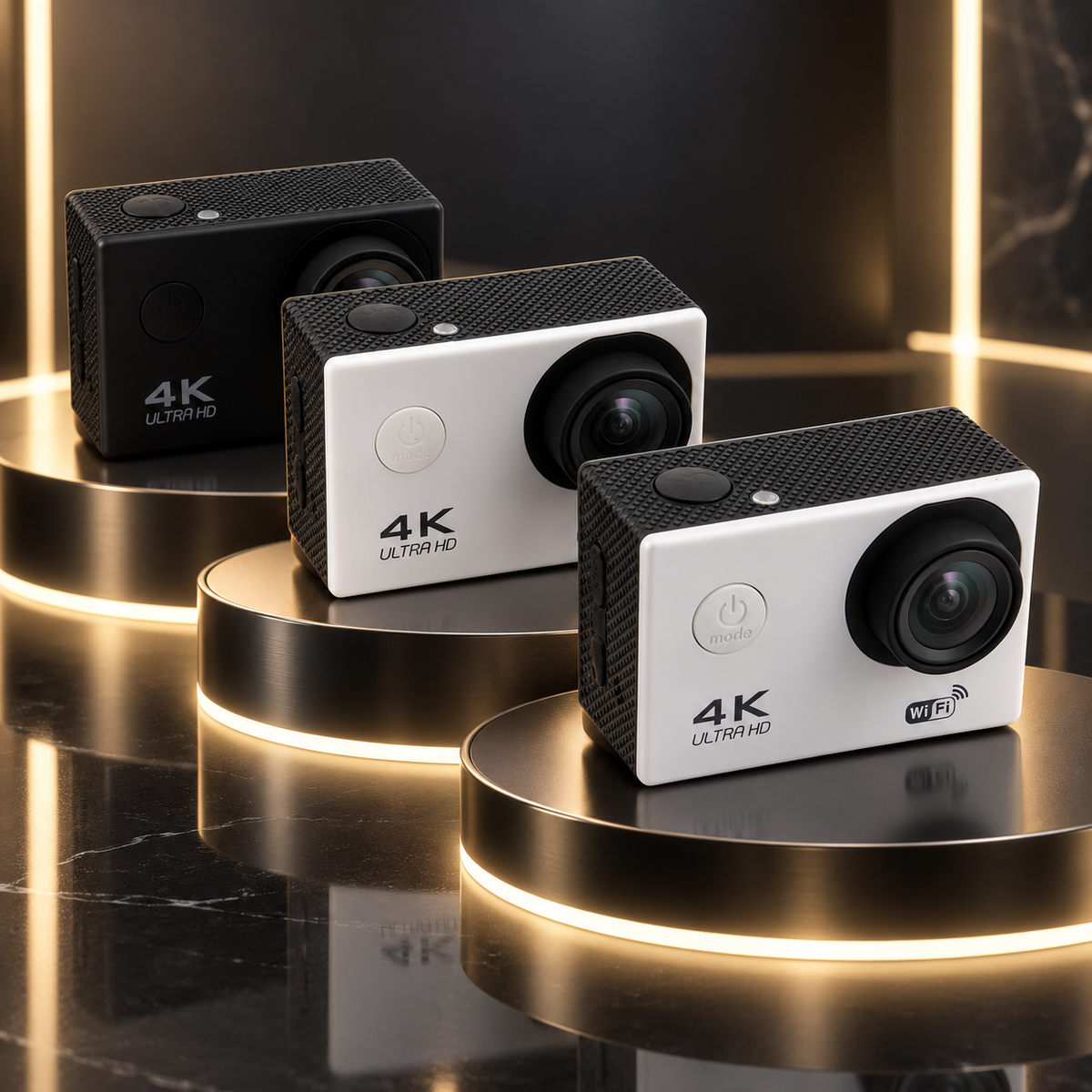 CÁMARA DEPORTIVA 4K ULTRA HD CON WI-FI, PANTALLA 2” Y KIT DE ACCESORIOS