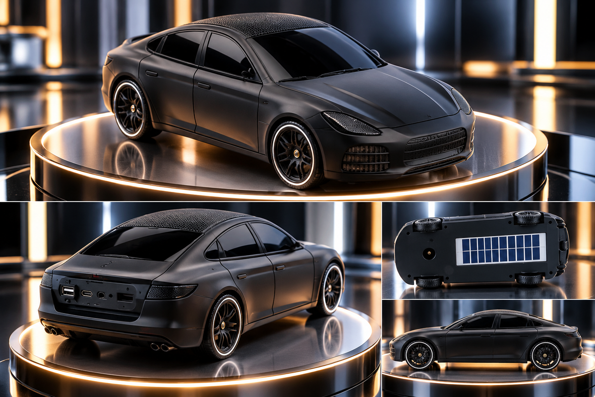 PARLANTE RECARGABLE HF-F911 DISEÑO AUTO DEPORTIVO – BLUETOOTH, SOLAR, USB, TF Y FM