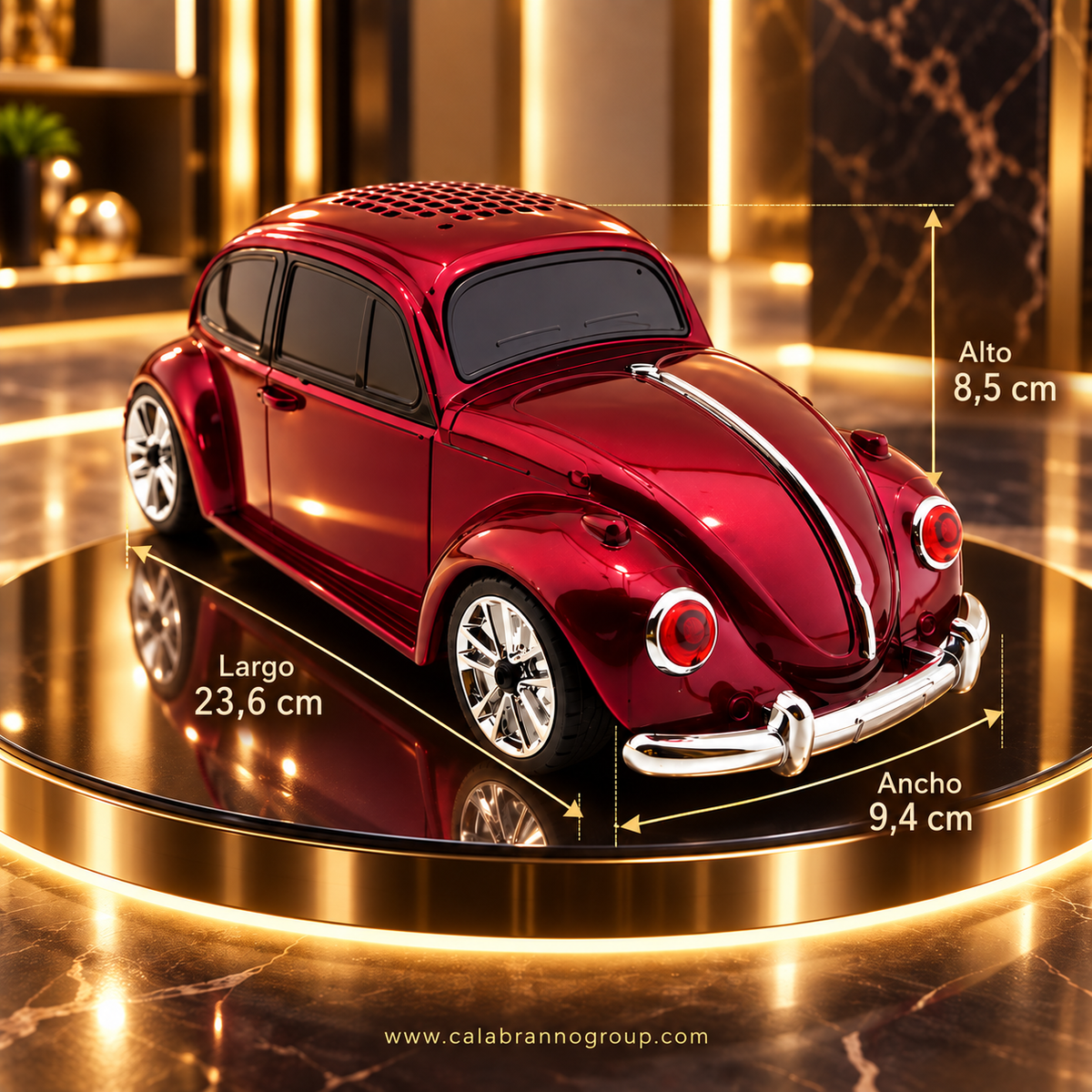 **PARLANTE RECARGABLE WS-1939 DISEÑO AUTO ESCARABAJO – BLUETOOTH, FM, USB, TF Y AUX**