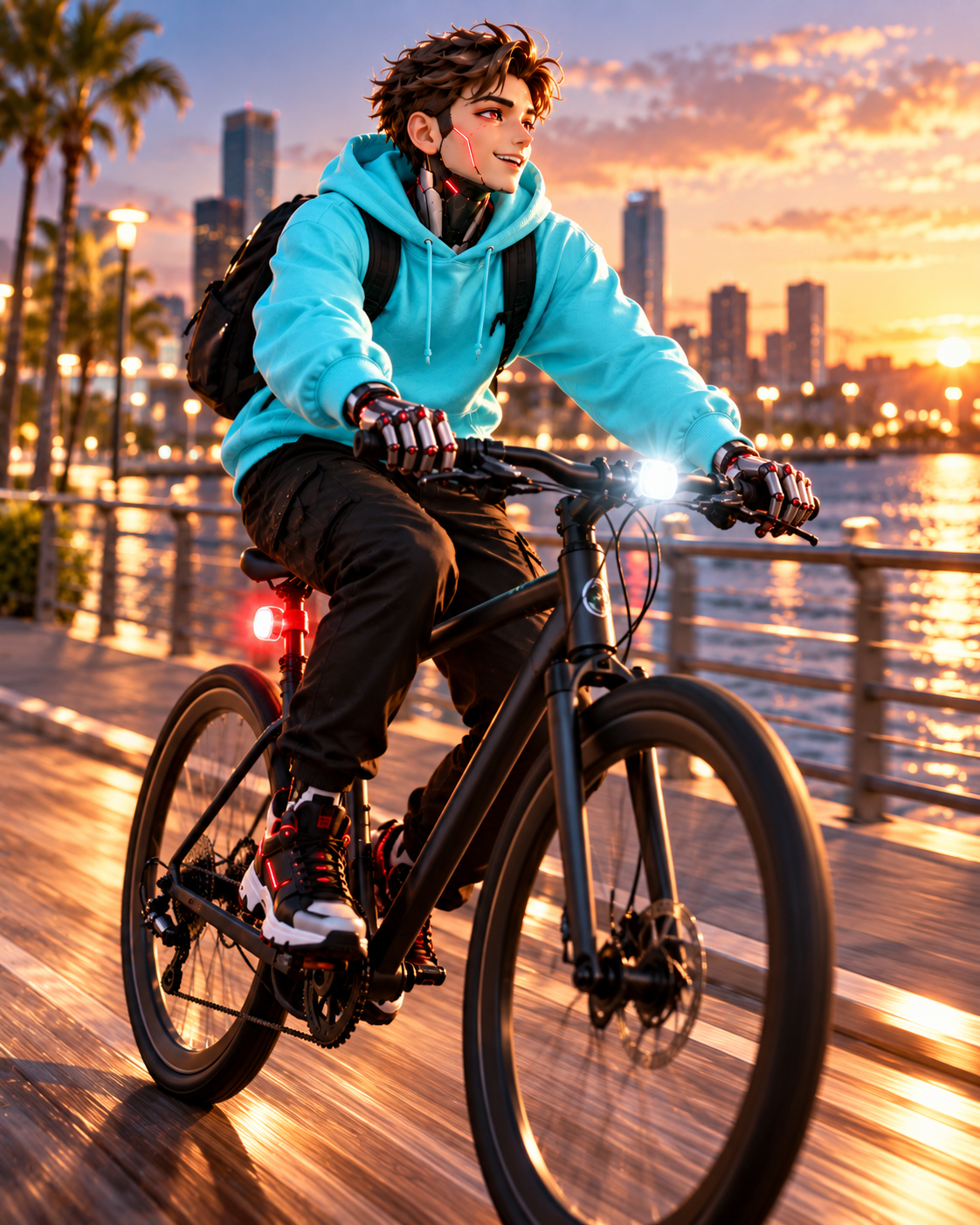 **Set de Luces LED para Bicicleta Delantera + Trasera HJ008-2**