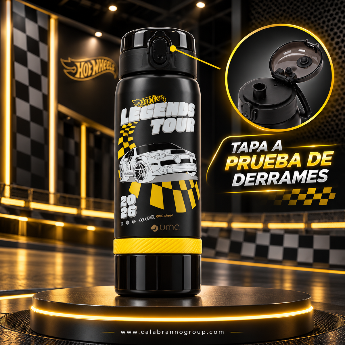 BOTELLA TÉRMICA HOT WHEELS LEGENDS 2 EN 1 590 ML – ACERO INOXIDABLE UMA