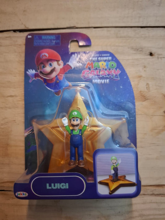 FIGURA LUIGI 1.5” CON STAR LAUNCHER – THE SUPER MARIO GALAXY MOVIE – JAKKS PACIFIC