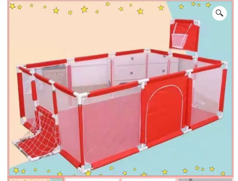 CORRAL DE  JUEGOS PARA BEBÉS EN AZUL Y ROJO