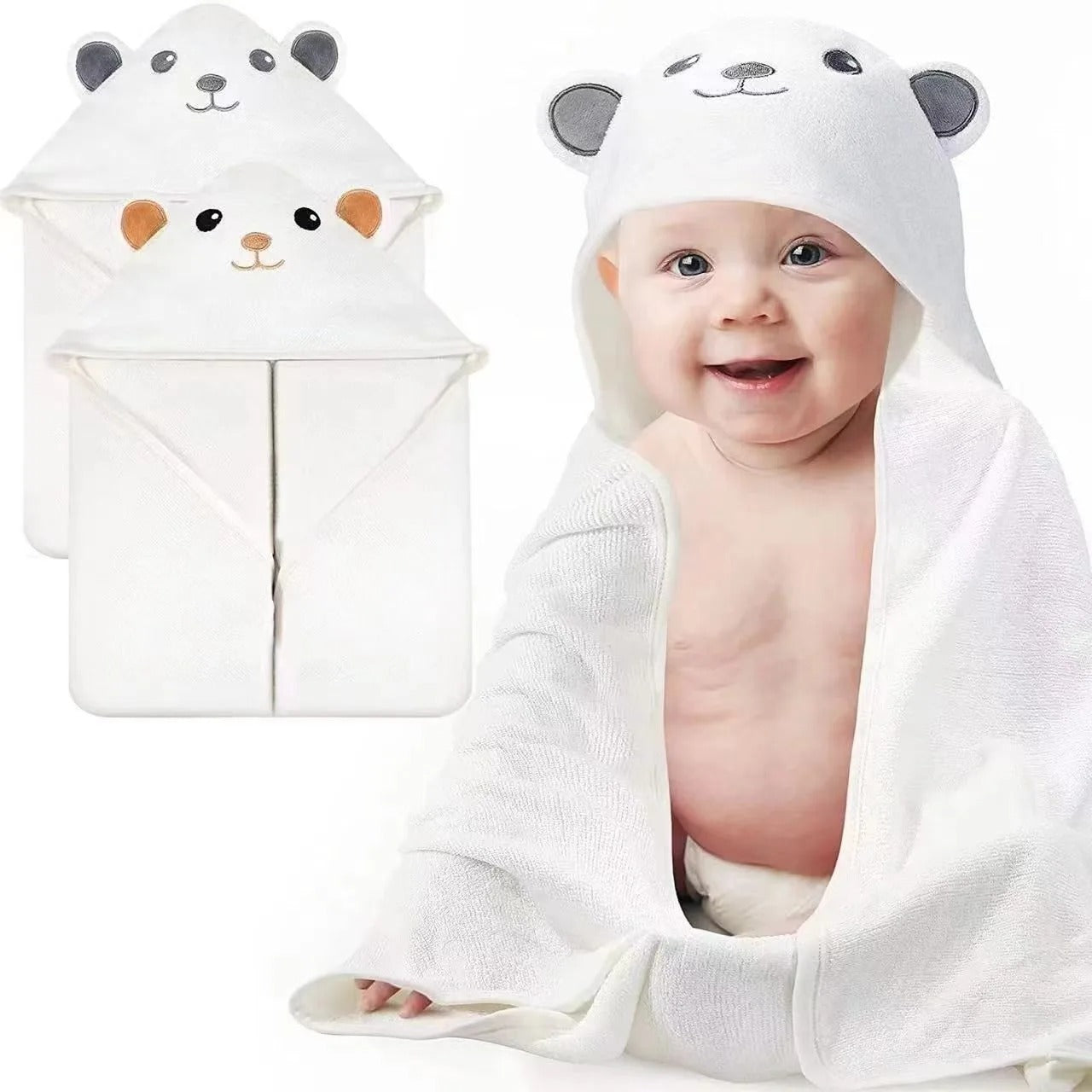 TOALLAS CON CAPUCHA ANIMALES DE BEBES