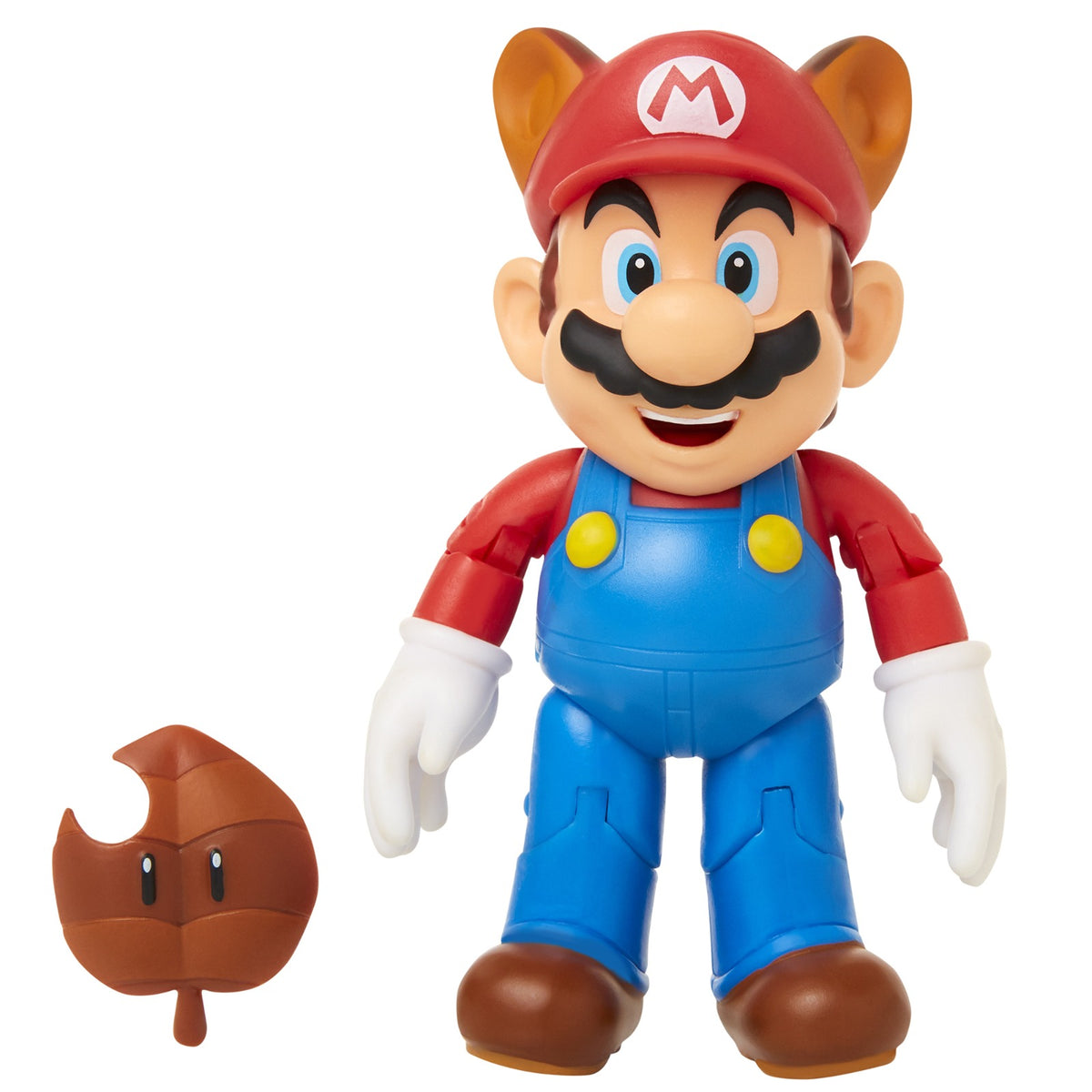 FIGURA SUPER MARIO MAPACHE CON SUPERHOJA JAKKS PACIFIC. ARTICULADO,