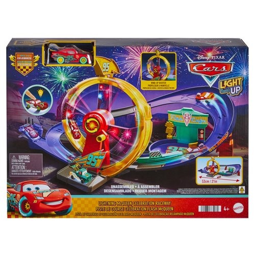 PISTA CARS RAYO McQUEEN CELEBRATION RACEWAY MATTEL ORIGINAL CON LUCES – DISNEY PIXAR**