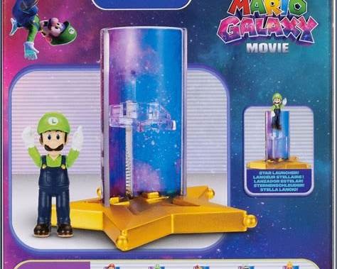 FIGURA LUIGI 1.5” CON STAR LAUNCHER – THE SUPER MARIO GALAXY MOVIE – JAKKS PACIFIC